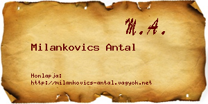 Milankovics Antal névjegykártya